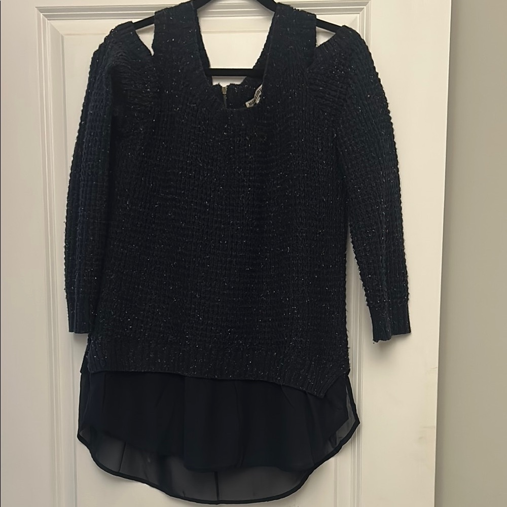 Moral Fiber Sweater with Sheer Hem